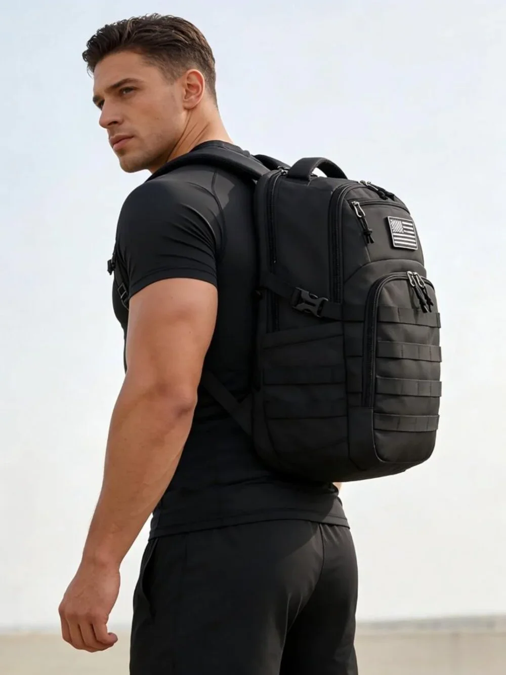 Tactical Military Backpack for Men - Small Black Assault Bag, Outdoor Gear
